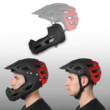 Integraalhelm voor de fiets, maat L 58-61 cm, met afneembare kinbescherming.