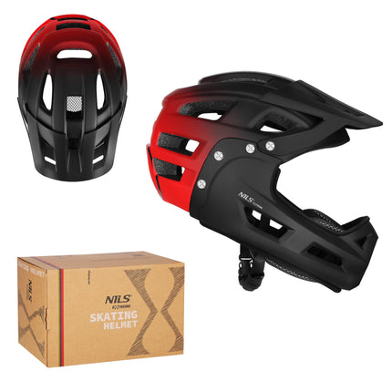 Integraalhelm voor de fiets, maat L 58-61 cm, met afneembare kinbescherming.