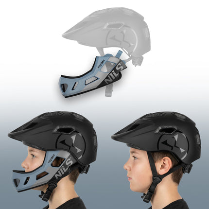 Integralhelm mit abnehmbarem Kinnschutz, 48-53 cm