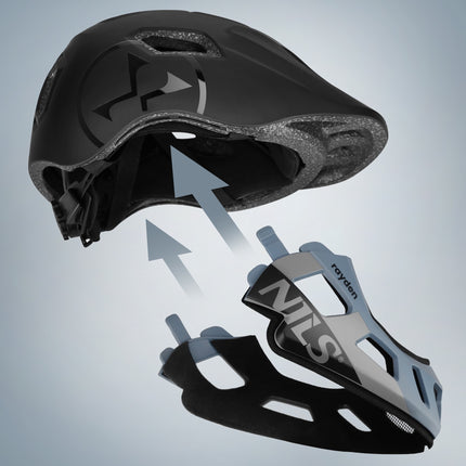 Integralhelm mit abnehmbarem Kinnschutz, 48-53 cm