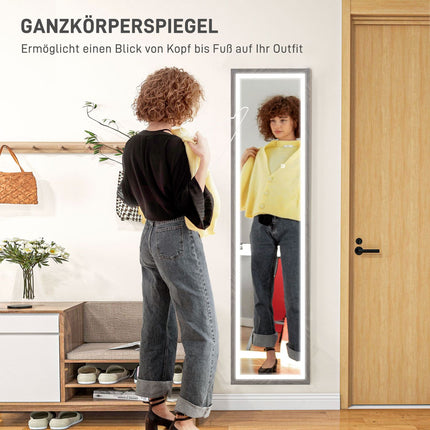 Full-Length LED Mirror, 40x160 cm, Touch Control, Dimmable