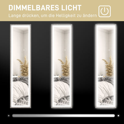 Full-Length LED Mirror, 40x160 cm, Touch Control, Dimmable