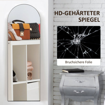 Bogenförmiger Ganzkörperspiegel 150x50cm, bruchsicher, schwarz