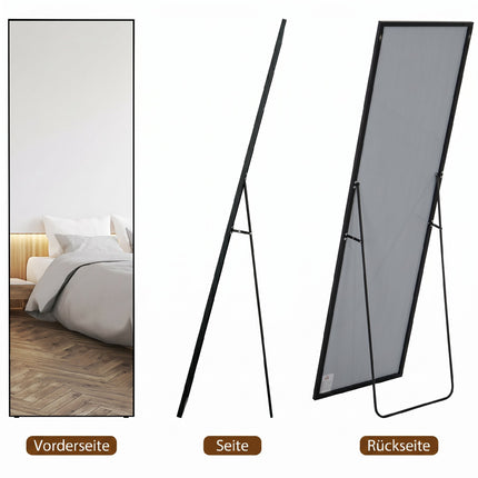 Full-Length Mirror, 161.5 cm, Silver, Wall or Free-Standing