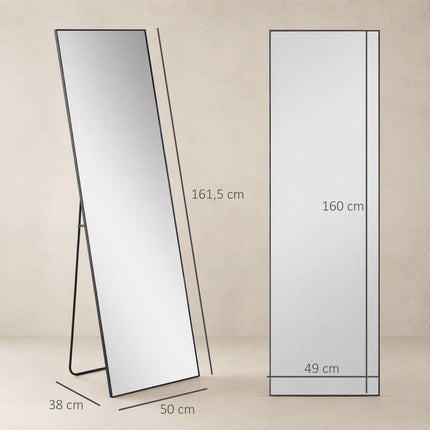 Full-Length Mirror, 161.5 cm, Silver, Wall or Free-Standing
