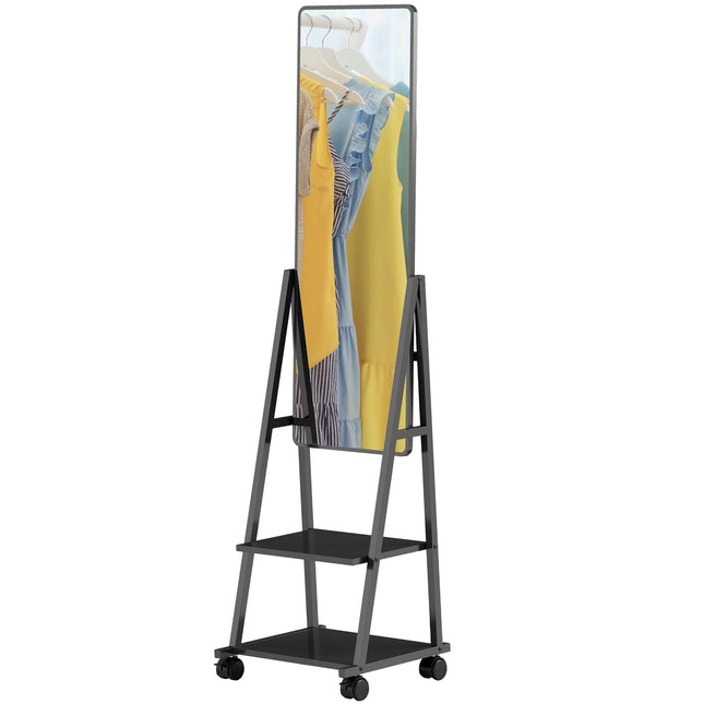 Standspiegel, 42 x 155 cm, schwarz