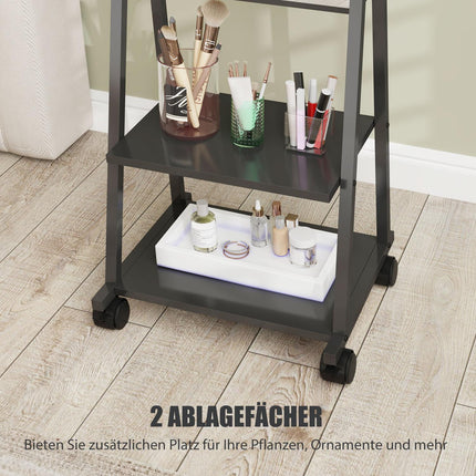 Standspiegel, 42 x 155 cm, schwarz