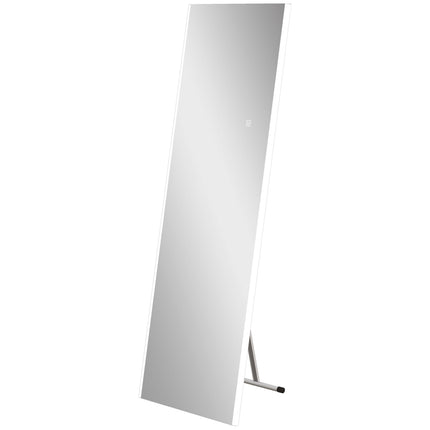 Ganzkörperspiegel weiß mit LED-Beleuchtung und Touch-Schalter