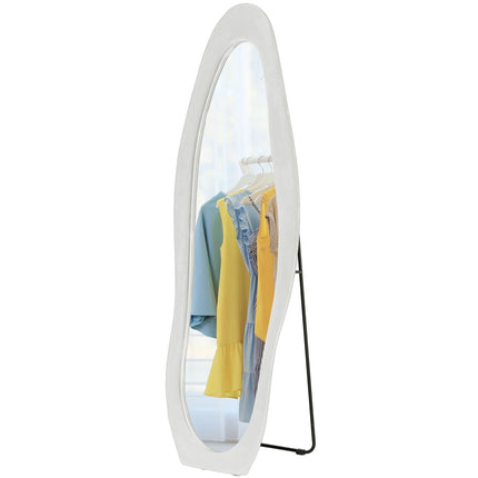 Standing full-length mirror, 50x160 cm, velvet frame, white
