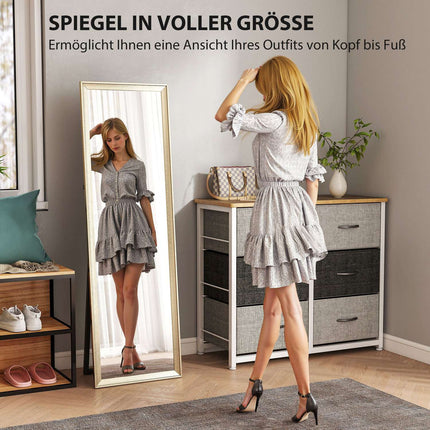 Full-Length Mirror, Flexible Placement, 160x50 cm, Gold