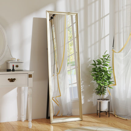 Full-Length Mirror, Flexible Placement, 160x50 cm, Gold