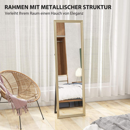 Full-Length Mirror, Flexible Placement, 160x50 cm, Gold