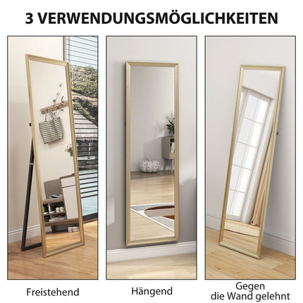 Full-Length Mirror, Flexible Placement, 160x50 cm, Gold