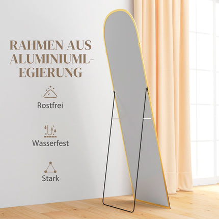 Ganzkörperspiegel, Gold, 50 x 170 cm, Aluminiumrahmen