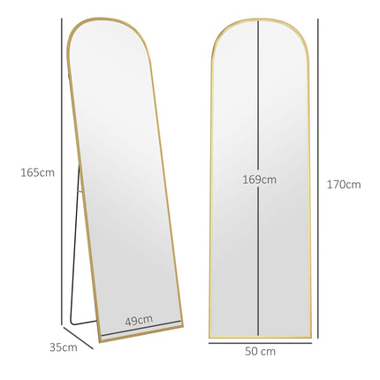 Ganzkörperspiegel, Gold, 50 x 170 cm, Aluminiumrahmen