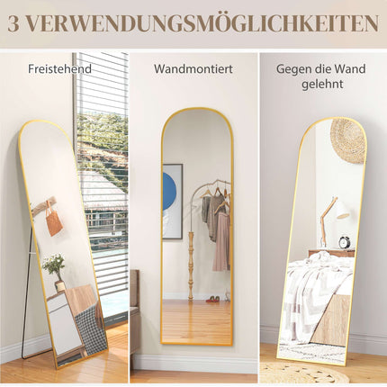 Ganzkörperspiegel, Gold, 50 x 170 cm, Aluminiumrahmen