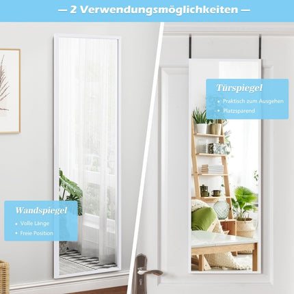 Ganzkörperspiegel Wandspiegel Türspiegel Ganzkörperspiegel Hängespiegel 36,5 x 1,5 x 107 cm Weiß