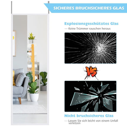 Ganzkörperspiegel Wandspiegel Türspiegel Ganzkörperspiegel Hängespiegel 36,5 x 1,5 x 107 cm Weiß