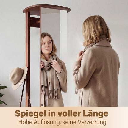 Ganzkörperspiegel mit drehbarem Ständer, Nussbaum, 2 Stangen