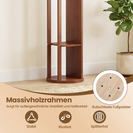 Ganzkörperspiegel mit drehbarem Ständer, Nussbaum, 2 Stangen