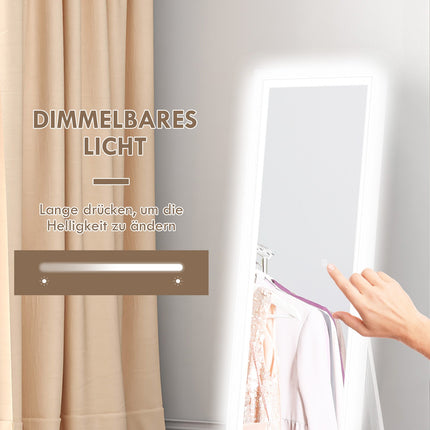Full-length mirror with LED, Touch Control, White, 40 x 160 cm
