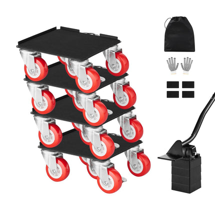 Furniture Dolly Set Of 4, 3474 Lb, 5 Swivel Wheels