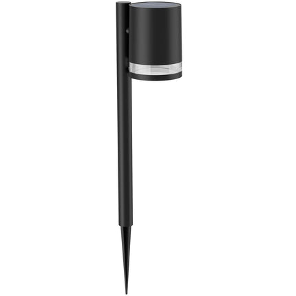 Lampe de jardin Fyce à cellule solaire droite LED ultra-efficace 200 lm Noir