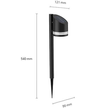 Fyve zahradní lampa šikmá solární ultraúsporná LED 200lm černá