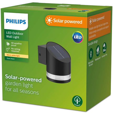 Fyve Wandleuchte abgewinkelt Solarzelle Ultra Effiziente LED 200lm Schwarz