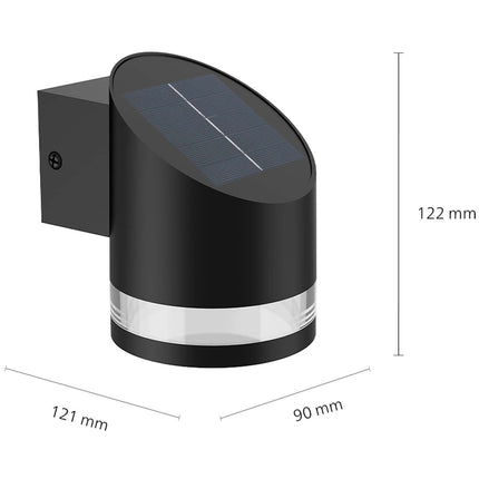 Fyve Wandleuchte abgewinkelt Solarzelle Ultra Effiziente LED 200lm Schwarz