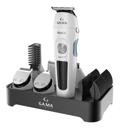 GA.MA Sport 8-in-1 Wet and Dry Groomer with 20 Accessories, Silver/White