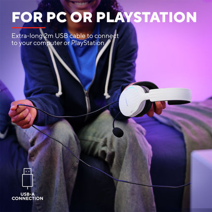 GXT 490W Fayzo Gaming-Headset 7.1 USB Eco Weiß