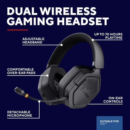 GXT 493PS Carus kabelloses Gaming-Headset PS5 Schwarz