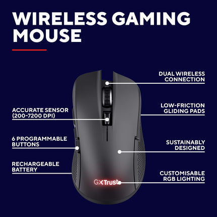 GXT 931 Ybar kabellose Gaming-Maus Schwarz