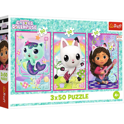Gabby's Dollhouse Puzzle-Set, 3x50 Teile, Spaß für Kinder