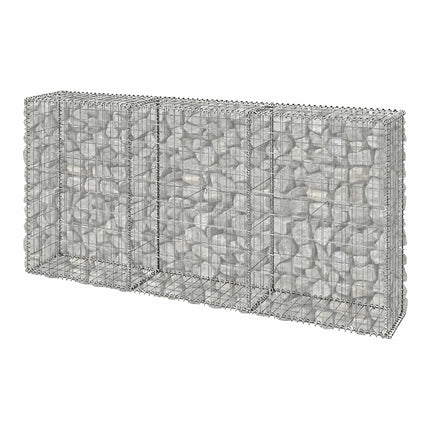 Gabionenkorb verzinkt, 200x30x100 cm, 3 Fächer