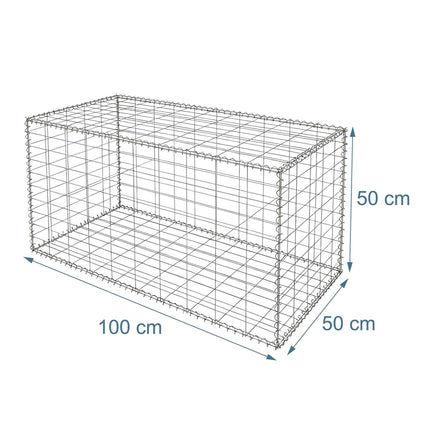 Galvanised Steel Gabion Basket, 100x50x50 cm