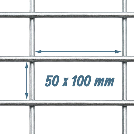 Galvanised Steel Gabion Basket, 150x50x100 cm, Silver