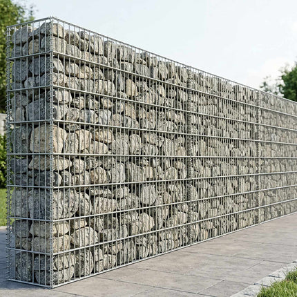 Galvanised Steel Gabion Basket, 150x50x100 cm, Silver