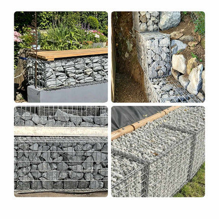 Galvanised Steel Gabion Basket, 150x50x100 cm, Silver