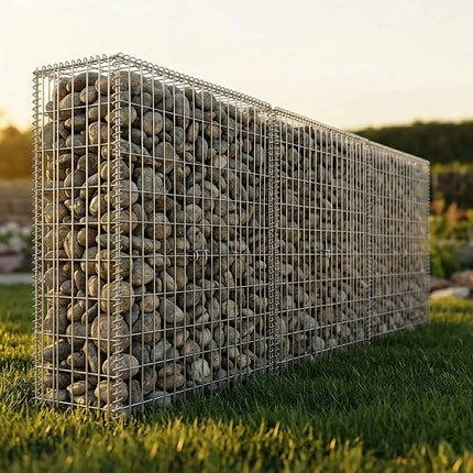Galvanised Steel Gabion Basket, 150x50x100 cm, Silver