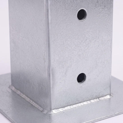Galvanised Steel Post Supports, 4 Pack – Silver, 90x150 mm