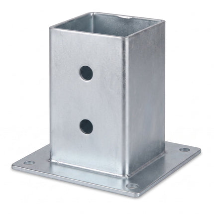 Galvanised Steel Post Supports, 4 Pack – Silver, 90x150 mm