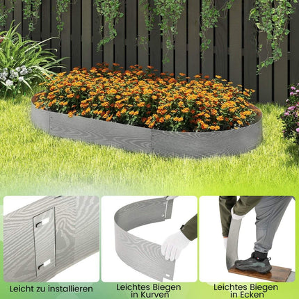 Galvanized Metal Garden Edging, 6 Panels, 600 cm