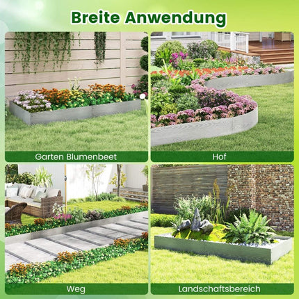 Galvanized Metal Garden Edging, 6 Panels, 600 cm