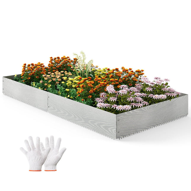 Verzinkte Metall-Gartenumrandung, 6-teilig, 110 x 22 cm