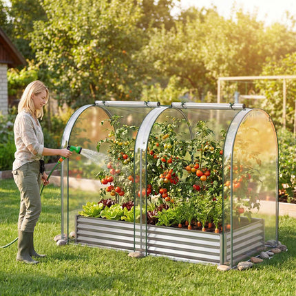 Verzinktes Hochbeet 6x3x1 Fuß mit PVC-Abdeckung