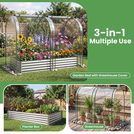 Verzinktes Hochbeet 6x3x1 Fuß mit PVC-Abdeckung