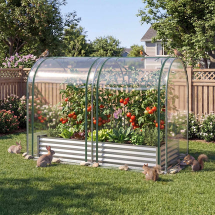 Verzinktes Hochbeet 6x3x1 Fuß mit PVC-Abdeckung