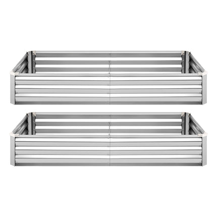 Galvanized Raised Garden Beds, 2 Pack, 180x90x30 cm